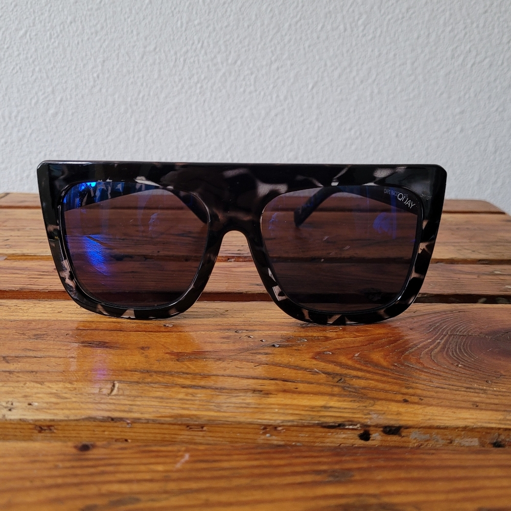 Quay Australia Cafe Racer 125 Tortoise Shell Sunglasses Blue Lenses